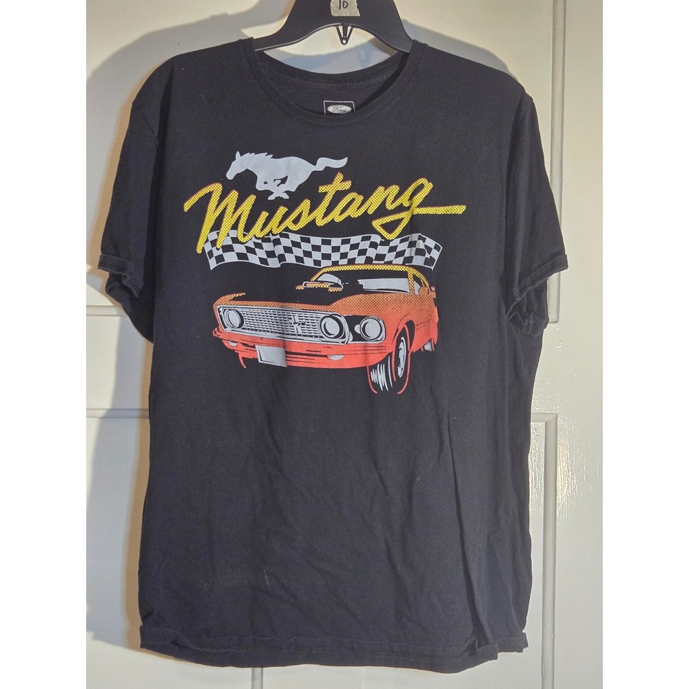 Ford Mustang Graphic T-Shirt Mens XL Black Short Sleeve Racing Muscle Car Tee